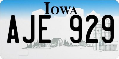 IA license plate AJE929