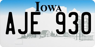 IA license plate AJE930