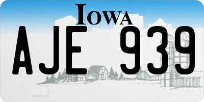 IA license plate AJE939