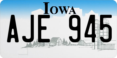 IA license plate AJE945