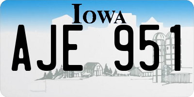 IA license plate AJE951