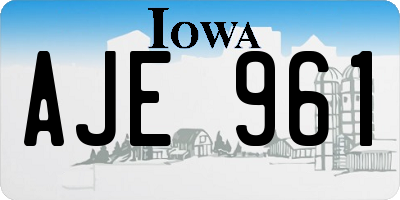 IA license plate AJE961