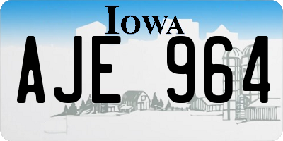 IA license plate AJE964