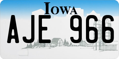 IA license plate AJE966