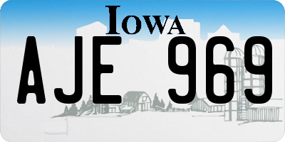 IA license plate AJE969