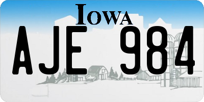 IA license plate AJE984