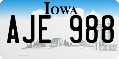 IA license plate AJE988