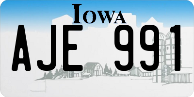 IA license plate AJE991