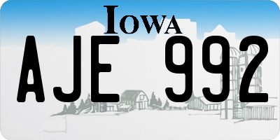 IA license plate AJE992