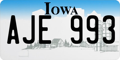 IA license plate AJE993