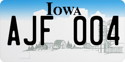 IA license plate AJF004