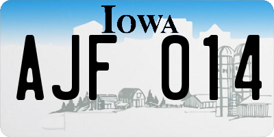 IA license plate AJF014