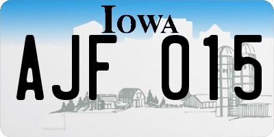 IA license plate AJF015