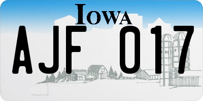 IA license plate AJF017