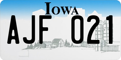 IA license plate AJF021