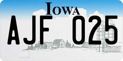 IA license plate AJF025