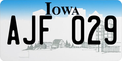 IA license plate AJF029