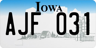 IA license plate AJF031