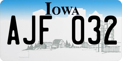 IA license plate AJF032