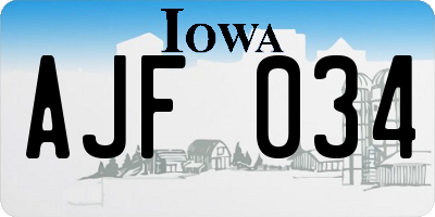 IA license plate AJF034
