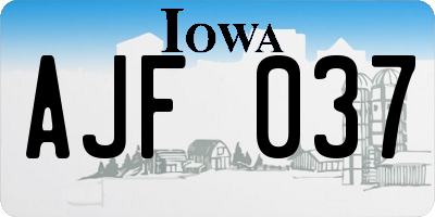 IA license plate AJF037
