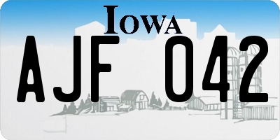 IA license plate AJF042