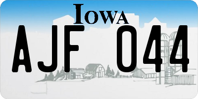 IA license plate AJF044