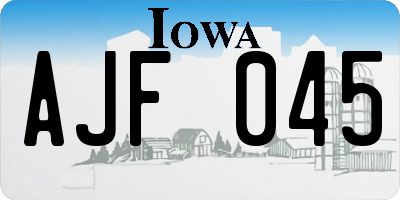 IA license plate AJF045