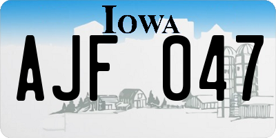 IA license plate AJF047