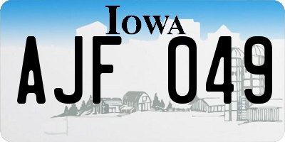 IA license plate AJF049
