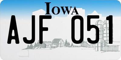 IA license plate AJF051