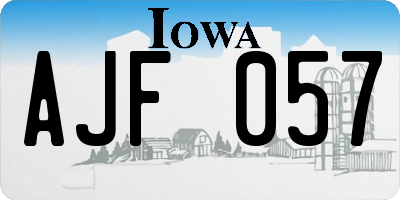 IA license plate AJF057