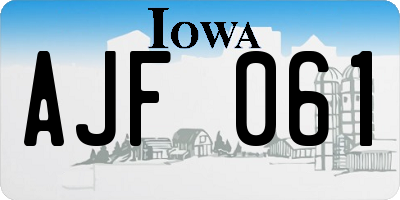 IA license plate AJF061