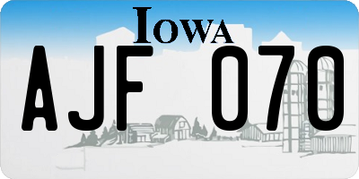 IA license plate AJF070