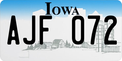 IA license plate AJF072