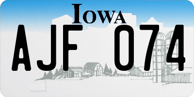 IA license plate AJF074