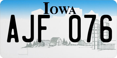 IA license plate AJF076