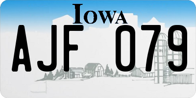 IA license plate AJF079