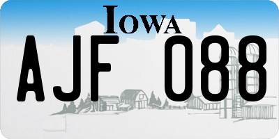 IA license plate AJF088