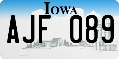IA license plate AJF089