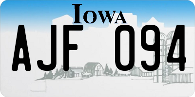 IA license plate AJF094