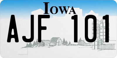 IA license plate AJF101