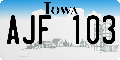 IA license plate AJF103