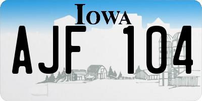 IA license plate AJF104