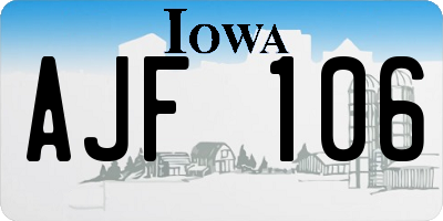 IA license plate AJF106