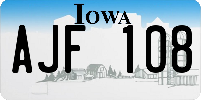 IA license plate AJF108