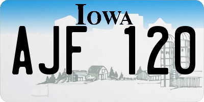 IA license plate AJF120