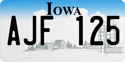 IA license plate AJF125