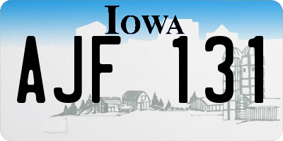 IA license plate AJF131