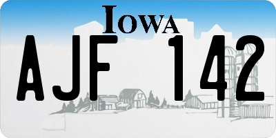 IA license plate AJF142